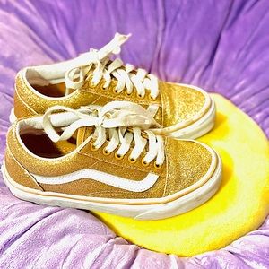 Gold Vans old skool
